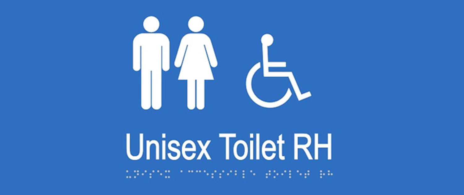braille unisex toilet sign Australia
