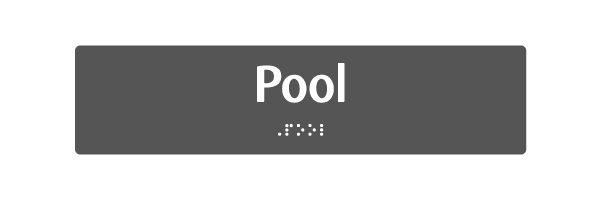 Pool braille Sign
